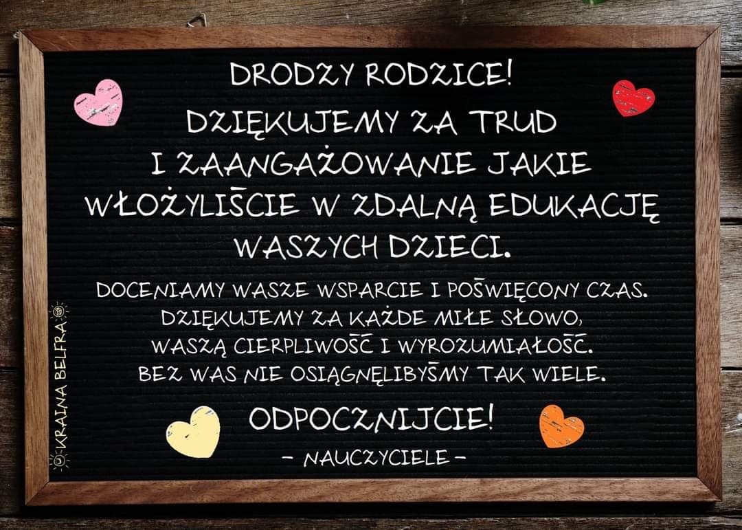 podziekowania dla rodzicow
